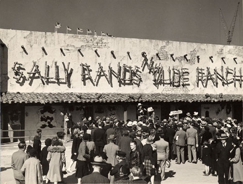 Crowd In Front Of Sally Rand S Nude Ranch Golden Gate International