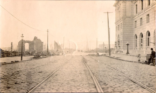 [Post Office on the corner of 7th and Mission streets after the earthquake and fire of April, 1906]