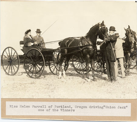 Miss Helen Farrell of Portland, Oregon, driving "Union Jack," one of the winners.