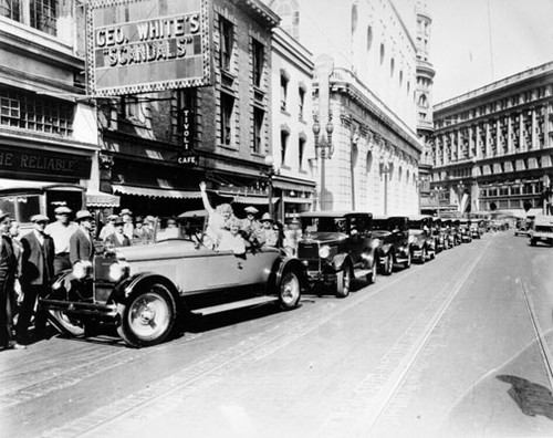 [The Duncan Sisters in front of the Tivoli Theater]