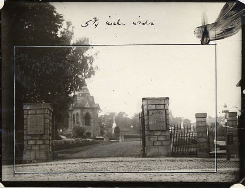 [Entrance to Laurel Hill Cemetery]