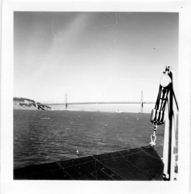 [View of one span of San Francisco section of Bay Bridge]