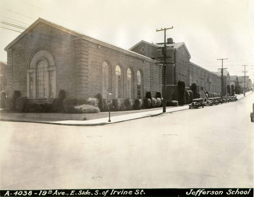 [Jefferson School on East side of 19th Avenue, south of Irving Street]