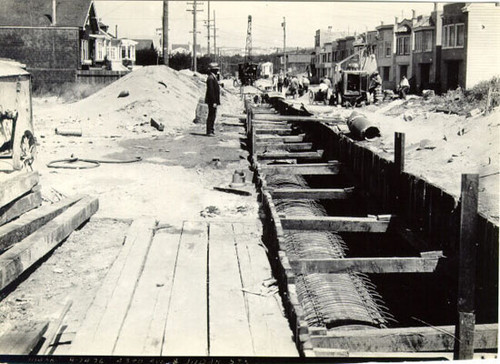 [Construction at 43rd Avenue and Judah Street]