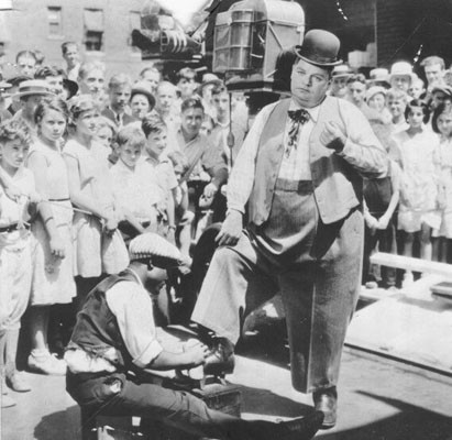 [Fatty Arbuckle during filming]