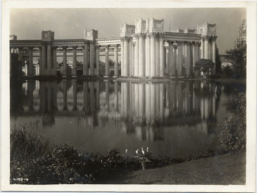 [Lagoon and western end of Colonnades surrounding Palace of Fine Arts]