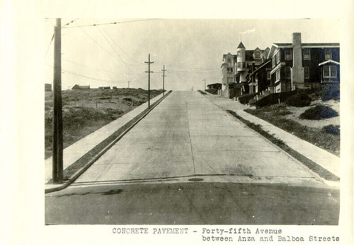 CONCRETE PAVEMENT - Forty-fifth Avenue between Anza and Balboa Streets