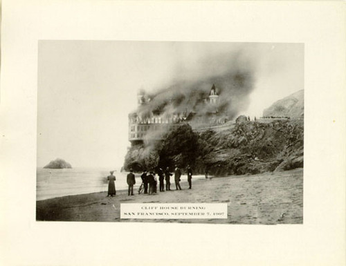 Cliff house burning, San Francisco, September 7, 1907