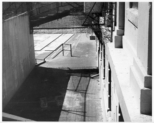 [Outdoor walkway at Alcatraz Island Federal Penitentiary]