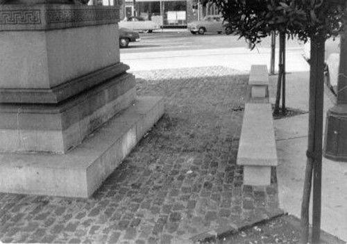 [Base of the Donahue Monument, also known as the Mechanics Monument, on Market Street]