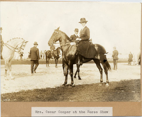 Mrs. Oscar Cooper at the Horse Show