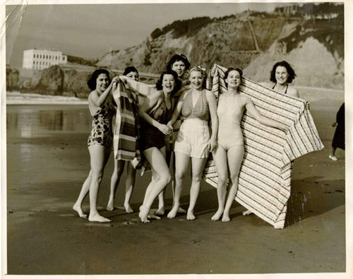 [Group of women suntanning on Ocean Beach]