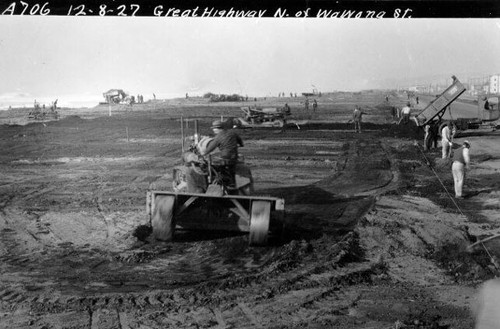 [Construction of Great Highway north of Wawona Street]