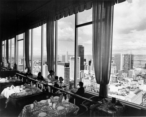 [Henri's Room at the Top restauraunt at the Hilton Hotel]