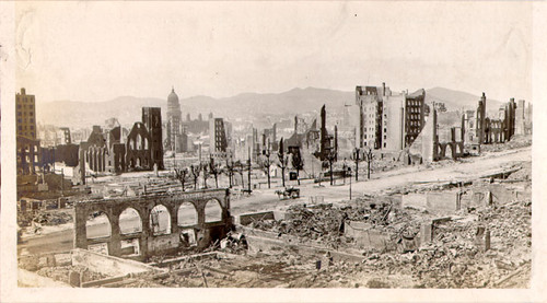 [View from Pine and Powell streets, near the Fairmont Hotel, looking south]