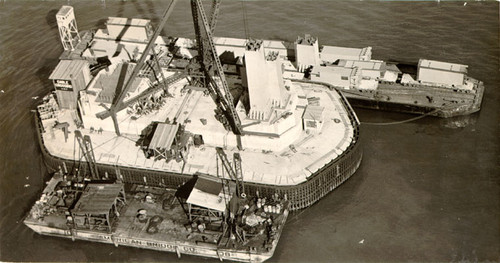 [Construction of anchorage for the Golden Gate Bridge]