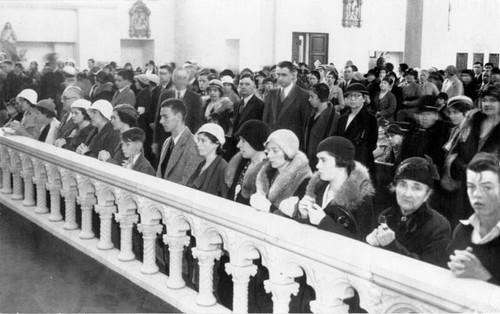 [Worshippers at St. Anne's Church during novena to St. Anne]