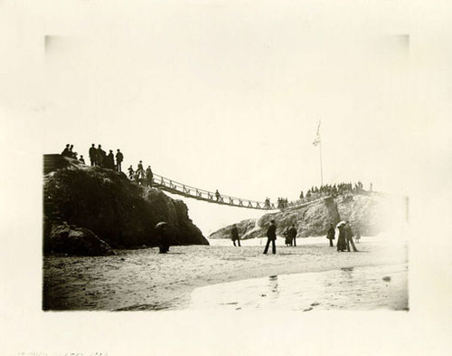 [Swinging bridge located near the Cliff House]