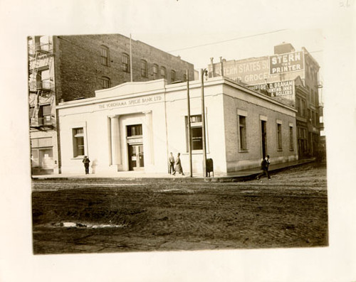[Yokohama Specie Bank located at Sasome, corner of Commercial street]