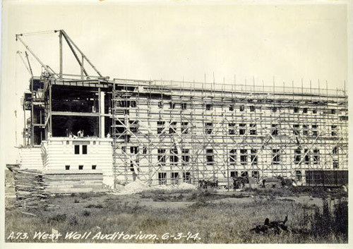 [Construction of San Francisco Civic Auditorium - west wall]