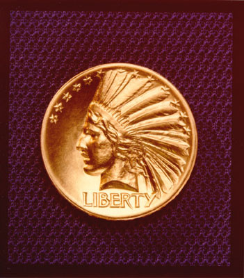 [Obverse of the 1907 Indian Head twenty dollar gold pattern piece]