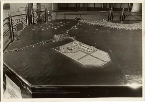 [Model showing the completion of the Bay Bridge, Golden Gate International Exposition on Treasure Island]