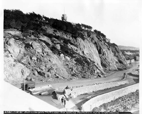 Sutro Heights And Pt. Lobos Avenue Looking South From Top Of Cliff House