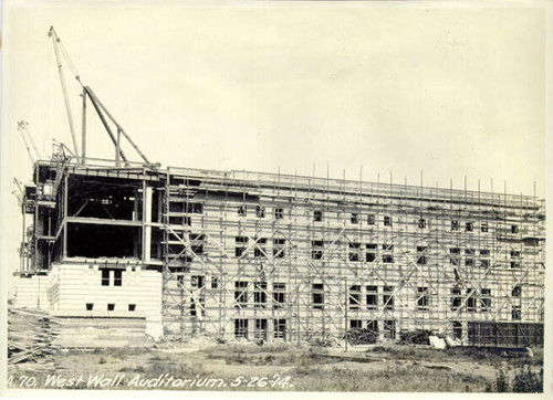 [Construction of San Francisco Civic Auditorium - west wall]