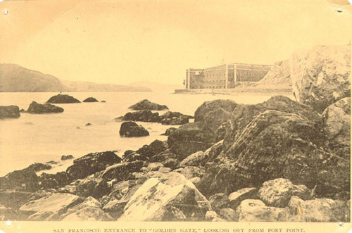 San Francisco--Entrance to 'Golden Gate', looking out from Fort Point