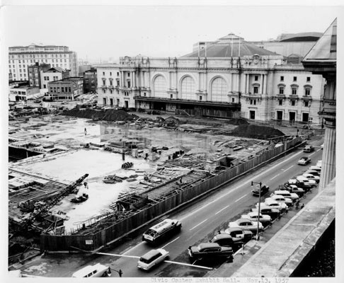 [Civic Center Exhibit Hall construction--Nov. 13, 1957]