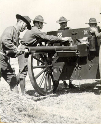 [Soldiers loading a cannon during Army Day]