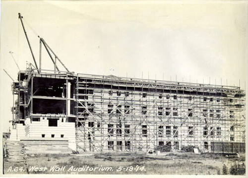 [Construction of San Francisco Civic Auditorium - west wall]