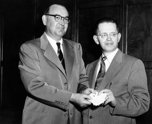 [Attorney General Edmund G. "Pat" Brown and Patrick Walsh]