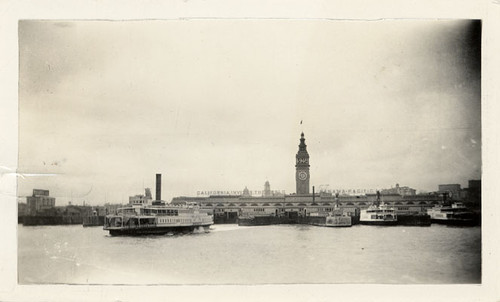 [View of Ferry Building from the bay]