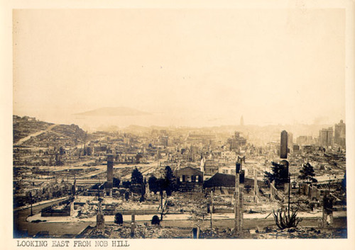 [Panoramic view of Nob Hill looking east]