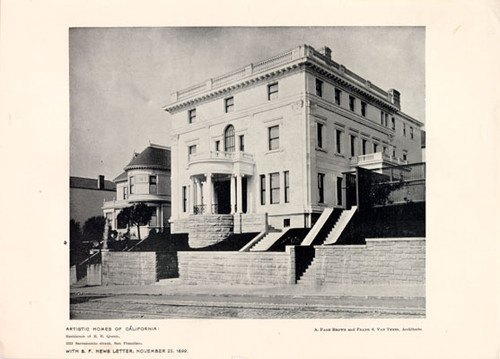 ARTISTIC HOMES OF CALIFORNIA: Residence of R. E Queen, 2212 Sacramento street, San Francisco.