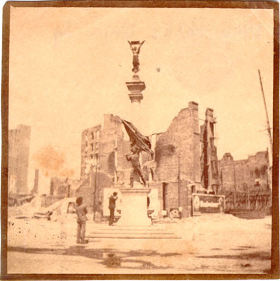 [Native Sons Monument at the intersection of Turk, Mason and Market streets]