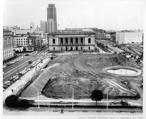 [Construction of the Civic Center Exhibit Hall--February 6, 1957]