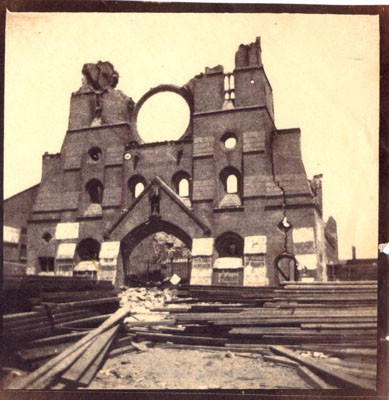 [St. Catherine's Cathedral, at Eleventh and Market Streets, after the 1906 earthquake]