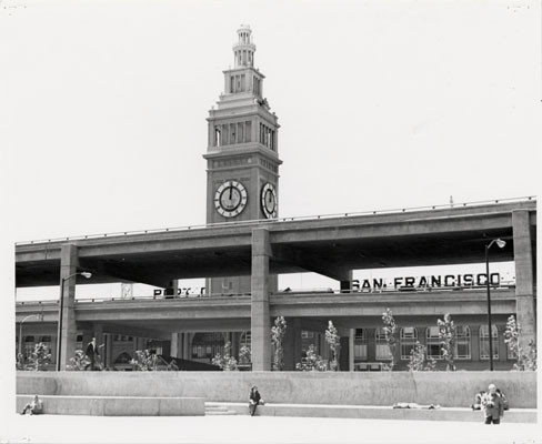 [Ferry Building and Embarcadero Freeway]