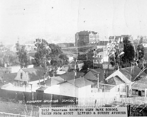 1912 Panorama showing Glen Park School taken from about Lippard & Surrey avenues