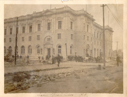 [Post Office on the corner of 7th and Mission streets after the earthquake and fire of April, 1906]