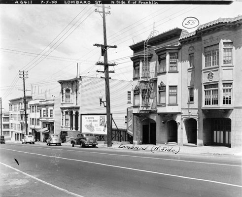 [North side of Lombard Street, east of Franklin]