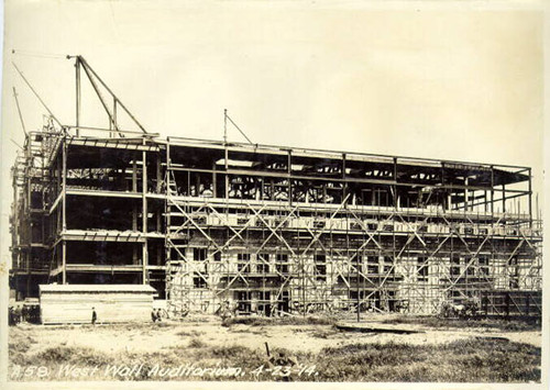 [Construction of San Francisco Civic Auditorium - west wall]