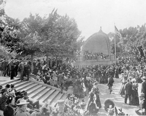 [Concert at the music concourse in Golden Gate Park]