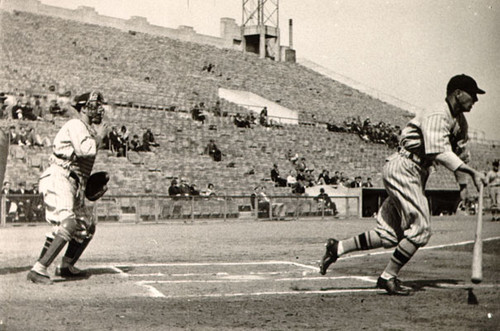 [Baseball game at Seals Stadium]