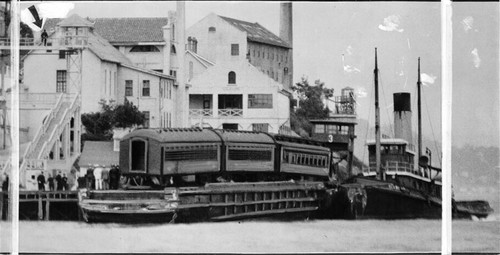 [Prisoners being transferred from Alcatraz Island prison train]