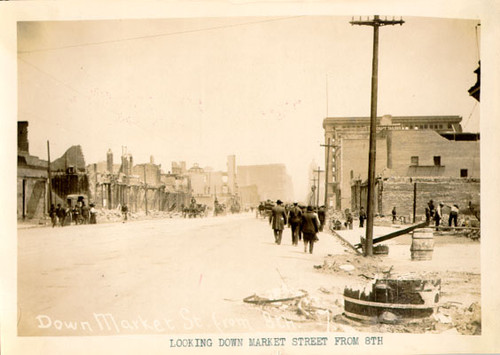 Looking down Market Street from 8th