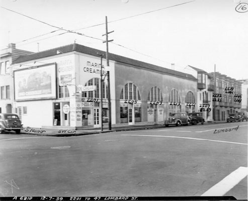 [Southwest corner of Lombard and Steiner streets]