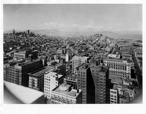 [View of San Francisco, including bay and hills]